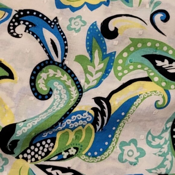 Womens size 22 Paisley Print Blouse with Black Trim - Picture 6 of 10